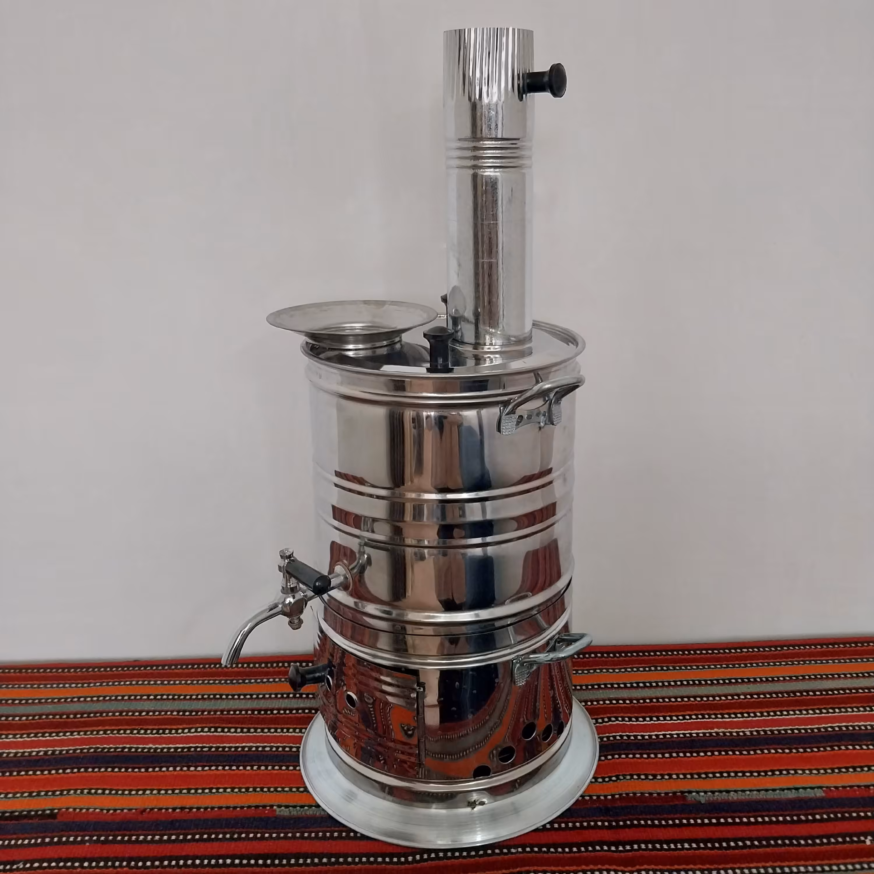 سماور زغالی و هیزمی 5 لیتری استیل ارسال رایگان