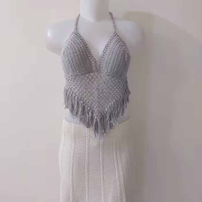 نیم تنه bohem، خارجی(ترک)، بافت، فری سایز مناسب برای سایز 75 تا 85