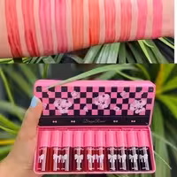 تینت لب پک 10 عددی مینی فانتزی کیوت خرگوشی پاپیون چهارخونه مخملی مات سبک فوق العاده گوگولی