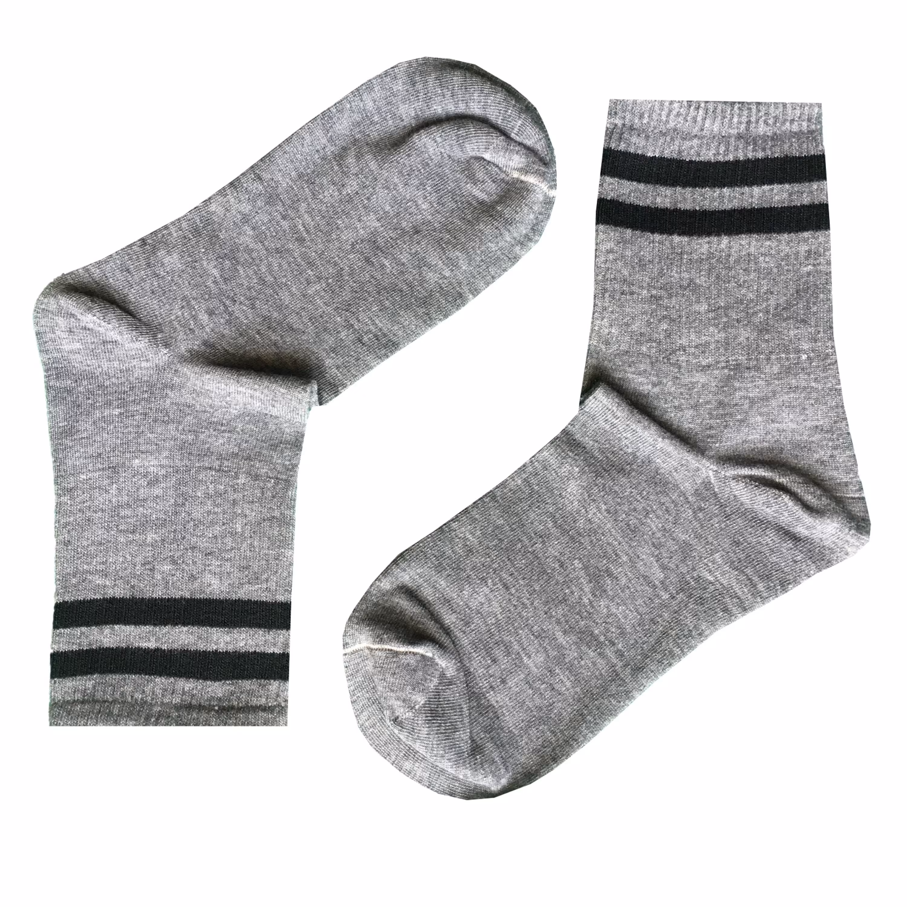 جوراب ساق کوتاه طرح دو خط رنگ خاکستری سایز 36 تا 41