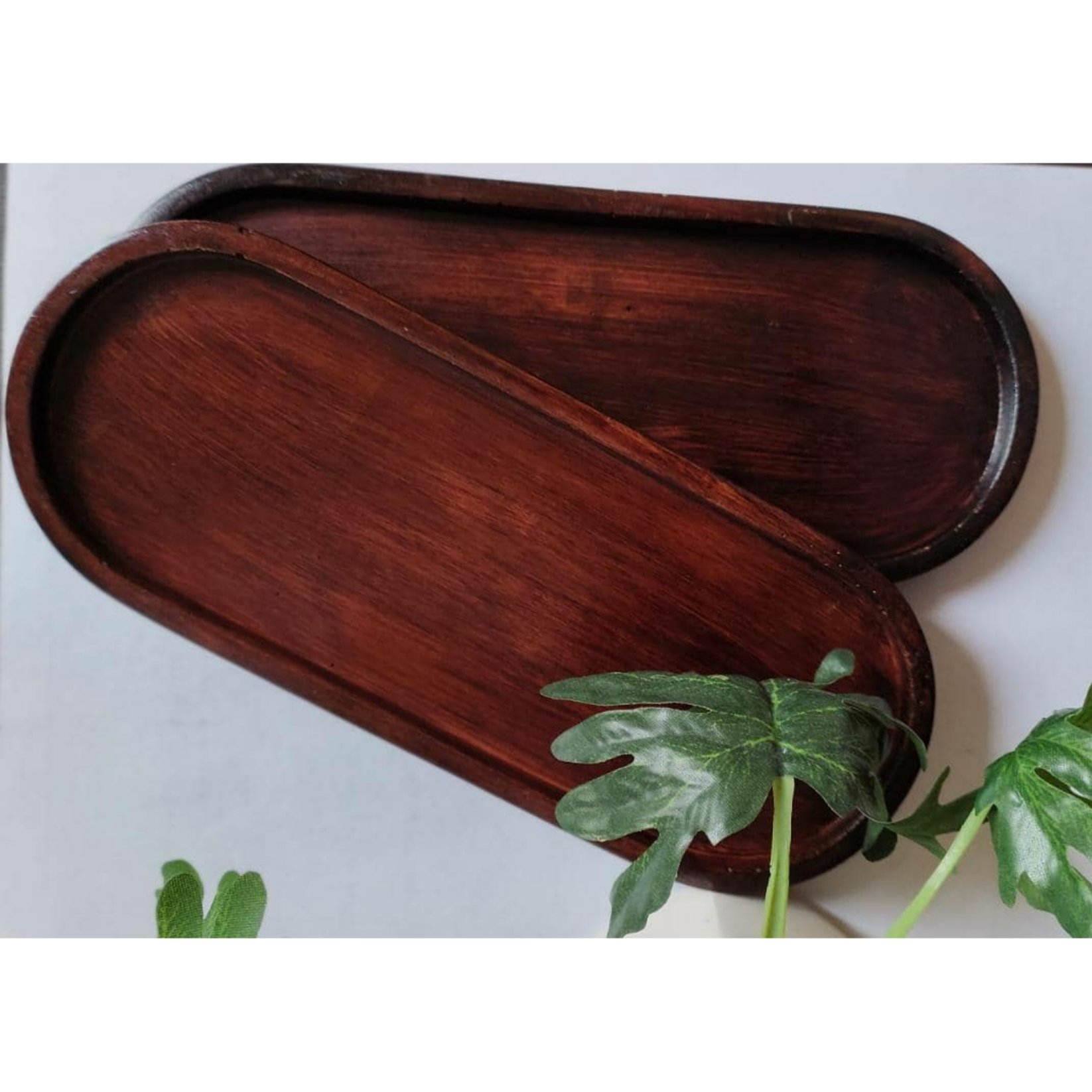 سینی بیضی سنگی (طرح چوب)