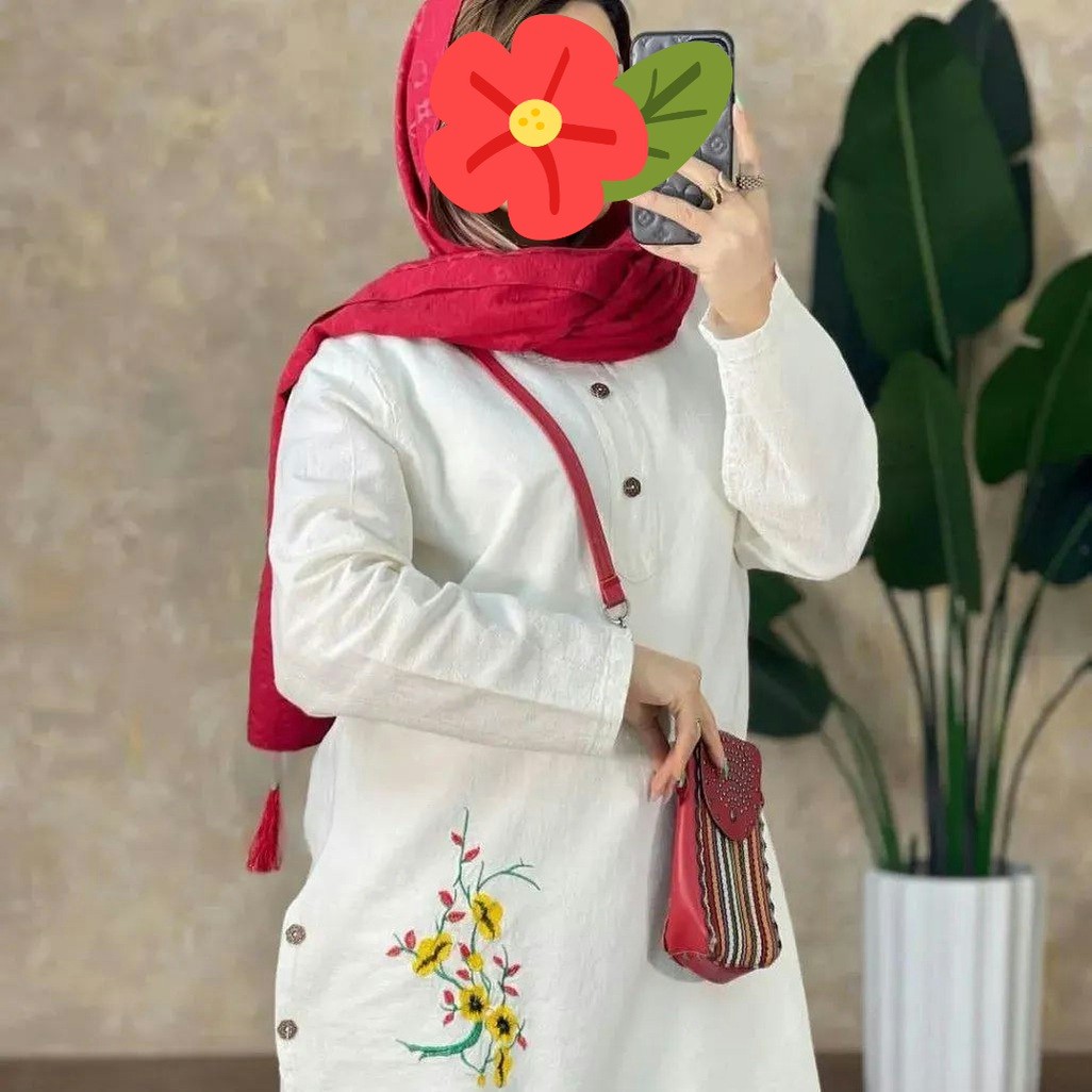 خنک و تابستانه مانتو الیاف بغل دکمه