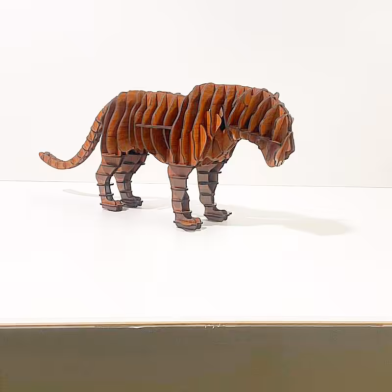 ببر 3بعدی چوبی