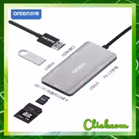 هاب 6 پورت TYPE-C اونتن مدل Type-c to 4K HDMI USB 3.0 HUB card reader PD dock station OTN-9590B