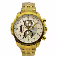 CASIO EDIFICE EF-535 کاسیو ادیفایس 4 موتوره کرنوگراف صفحه سفید نقره ای
