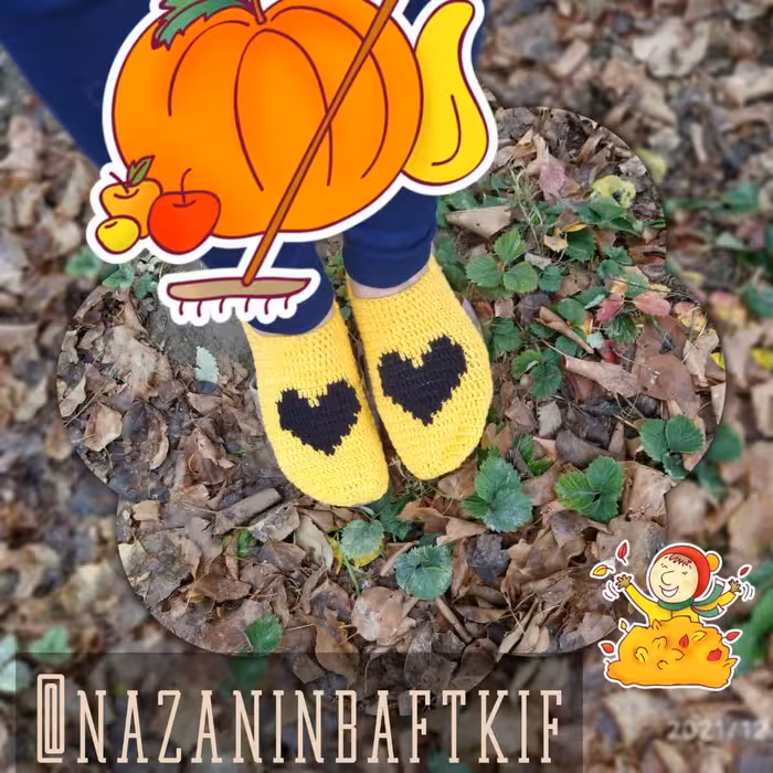 پاپوش از جنس کاموا، گرم و زیبا