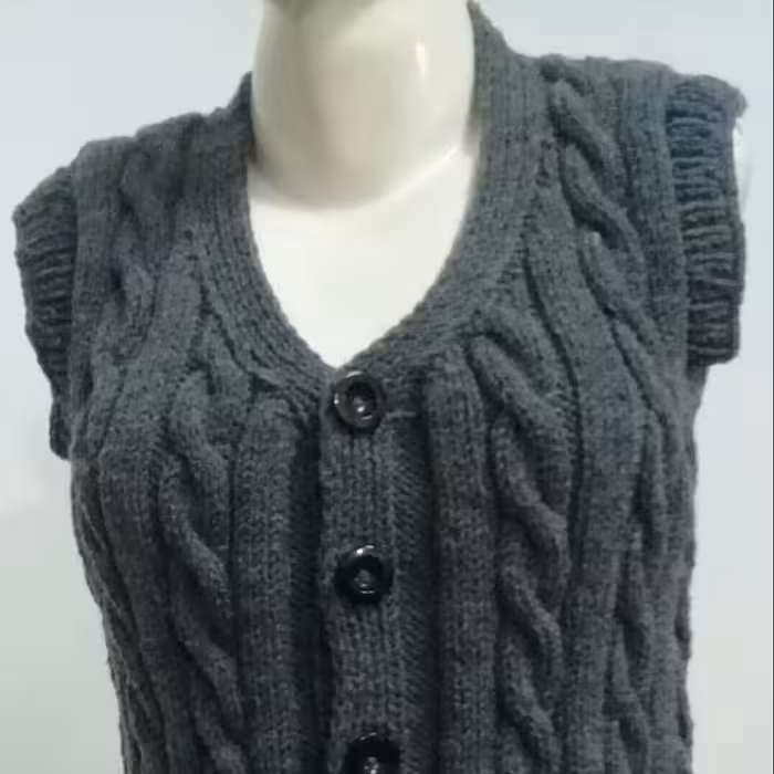 جلیقه جلوباز بافتنی دوایکس لارج