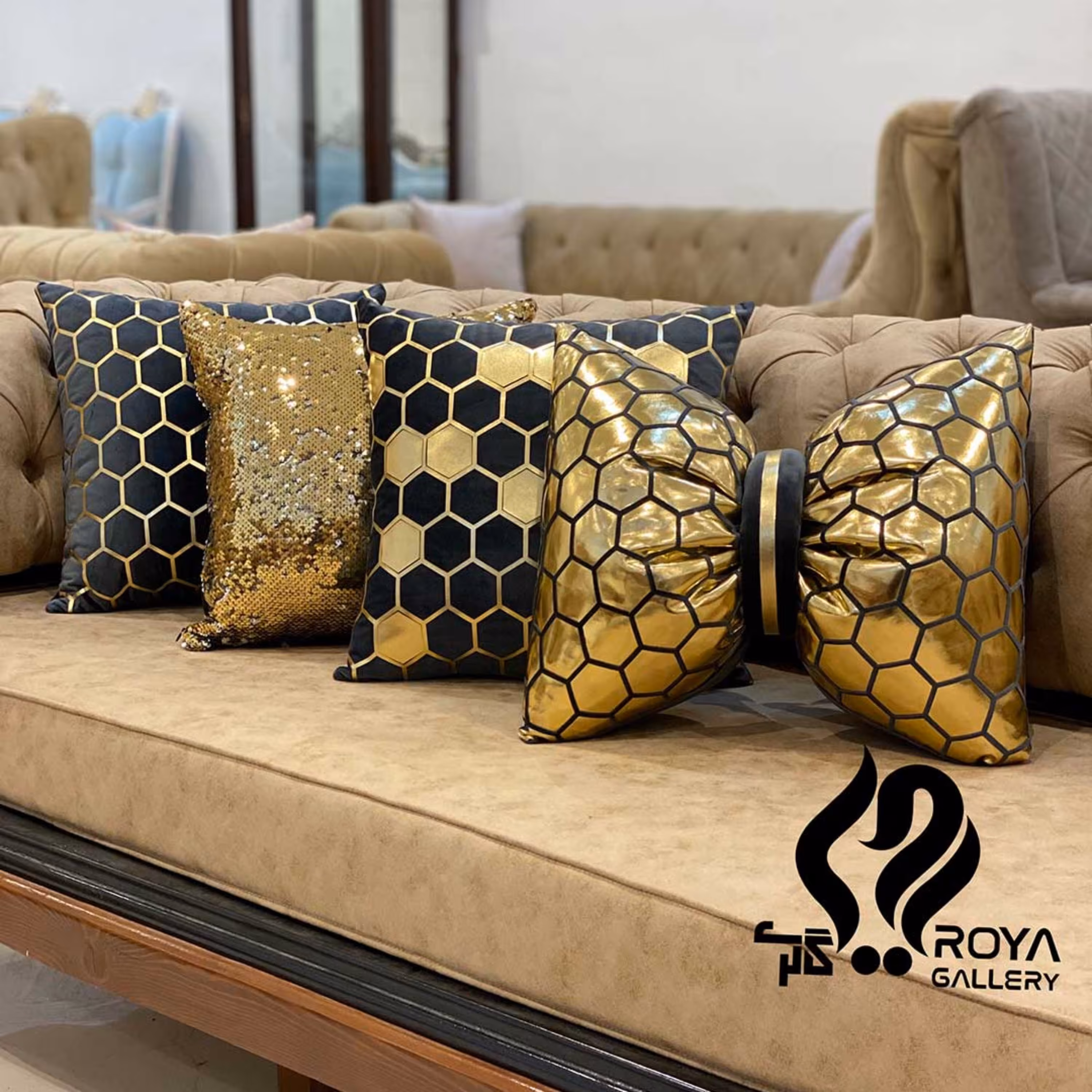 ست کوسن پاپیونی تمام چرم