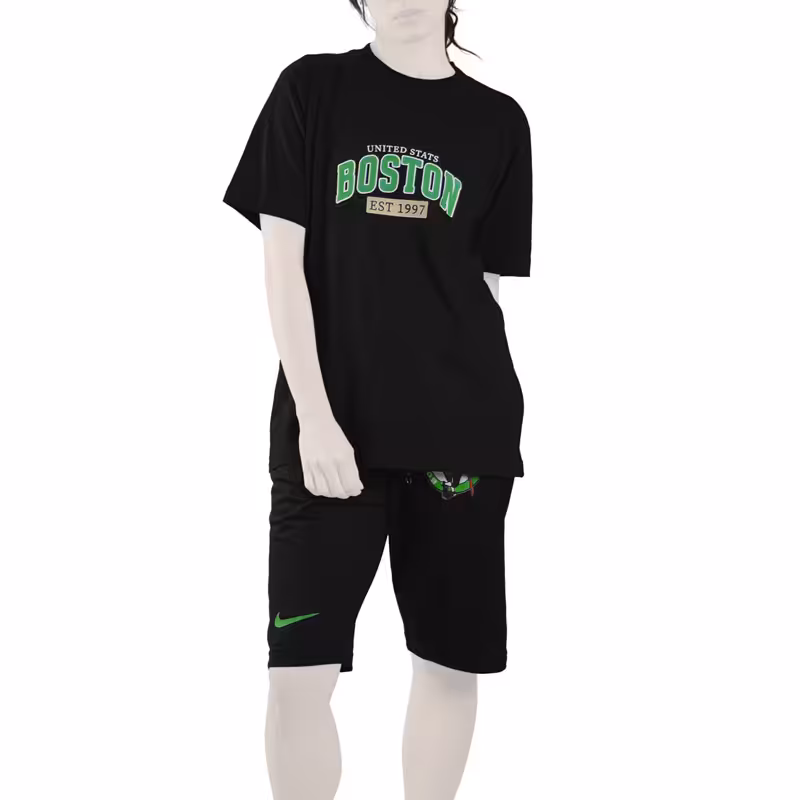 ست تیشرت و شلوارک اسپرت بوستون سلتیکس مدل SPL-4A0013 مشکی
