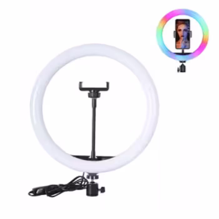 رینگ لایت مدل MJ26-RGB همراه با پایه 2 متری