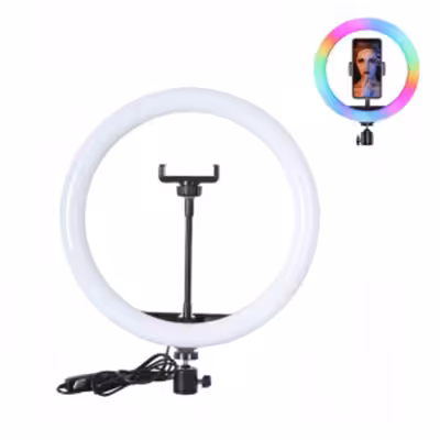 رینگ لایت مدل MJ26-RGB همراه با پایه 2 متری