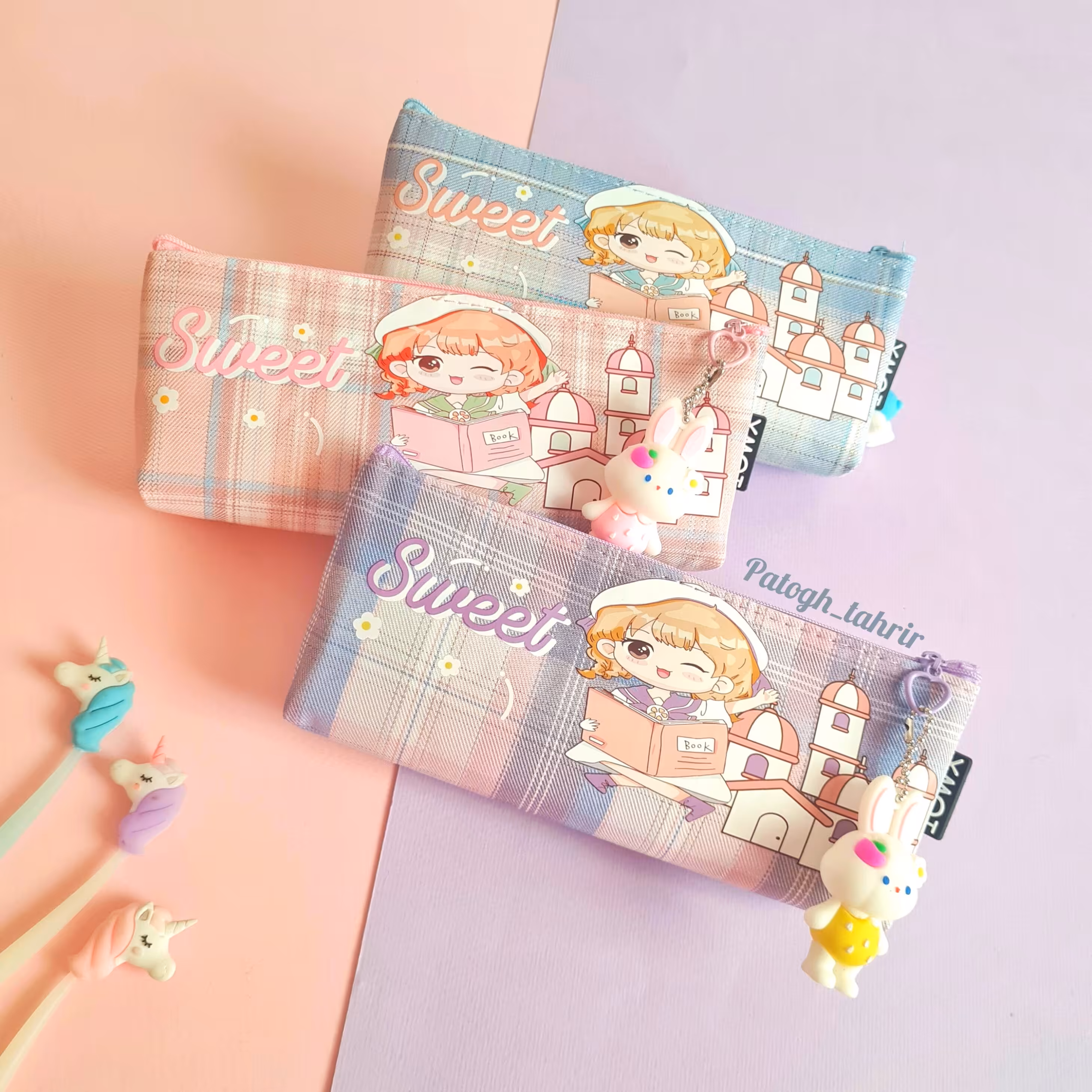 جامدادی پارچه ای فانتزی آویز دار طرح دختر