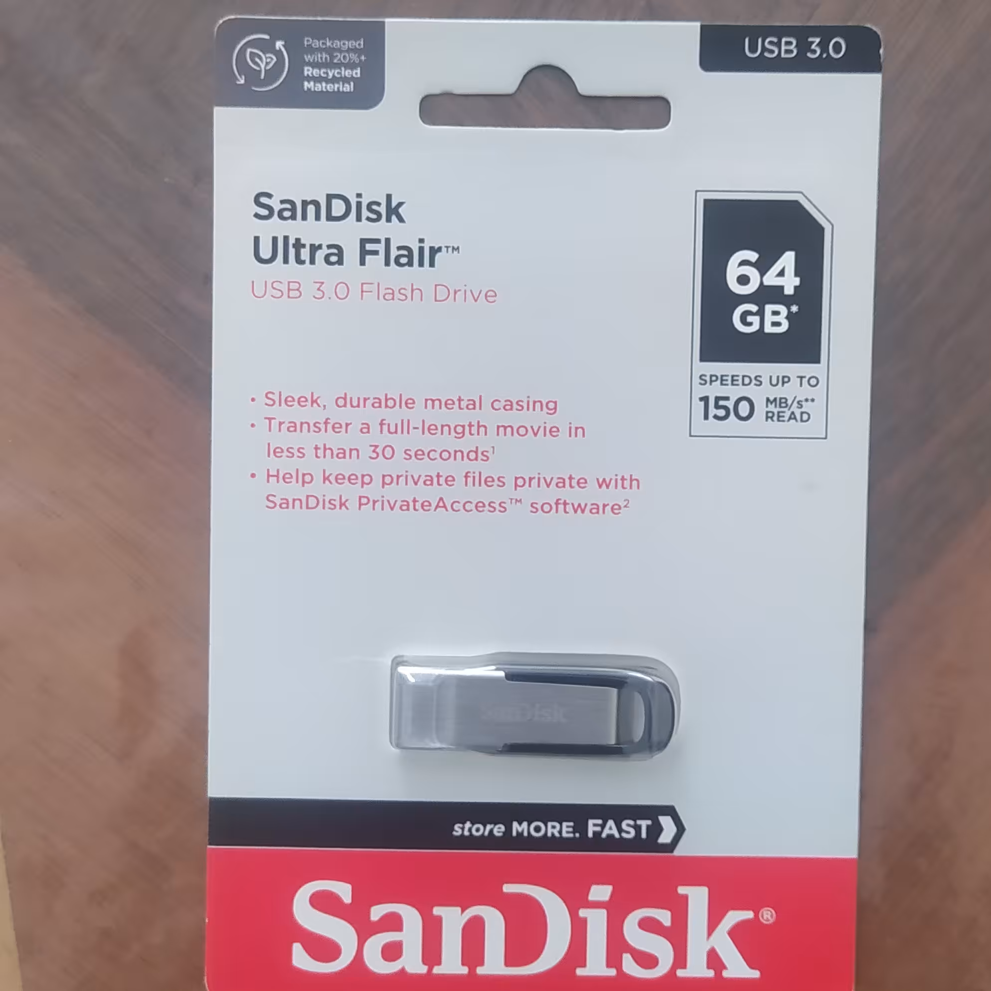 فلش مموری 64 گیگ سن دیسک SanDisk Ultra Flair USB3.0