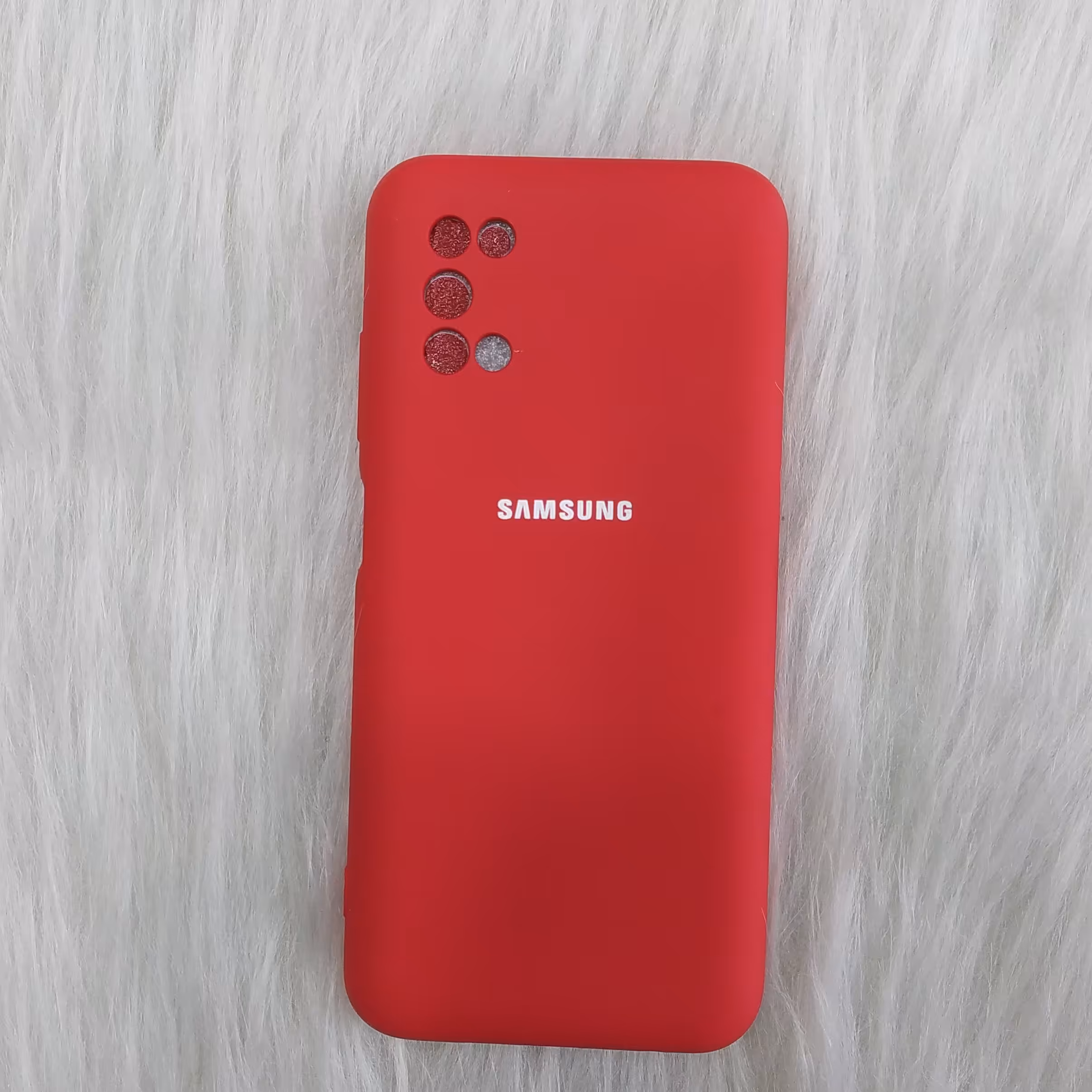گارد سامسونگ A03s سیلیکونی داخل موکت رنگ قرمز 