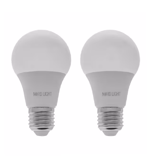 لامپ ال ای دی 9 وات نوردلایت مدل حبابی پایه E27 بسته 2 عددی