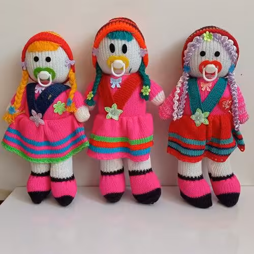 عروسک بافتنی پستونک دار کفش پوش بسیار زیبا  با کیفیت عالی