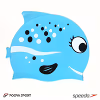 کلاه شنا بچه گانه سیلیکونی طرح دار عروسکی آبی