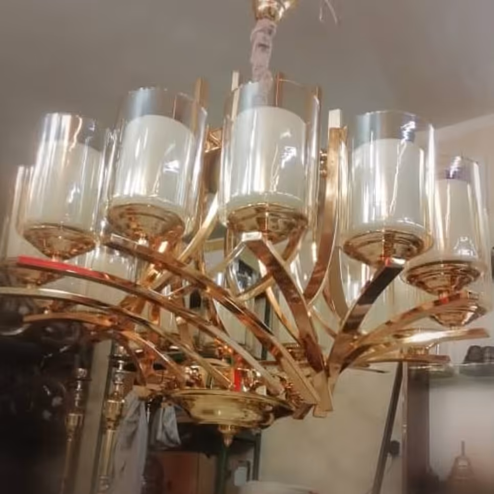 لوستر پیچ دوتیکه 12 شاخه طلایی