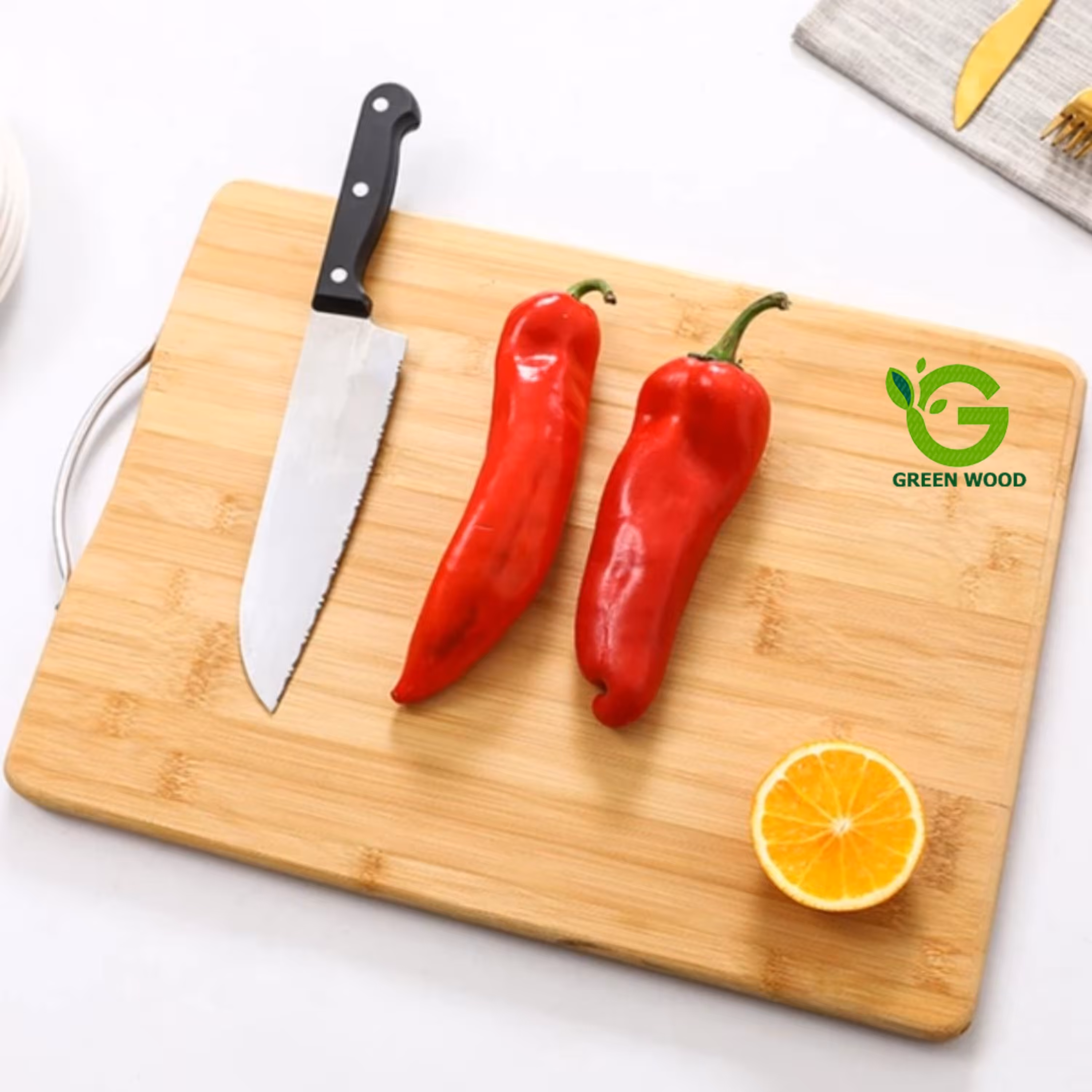 تخته برش گوشت چوبی بامبو مدل L38 کد Gw130601004