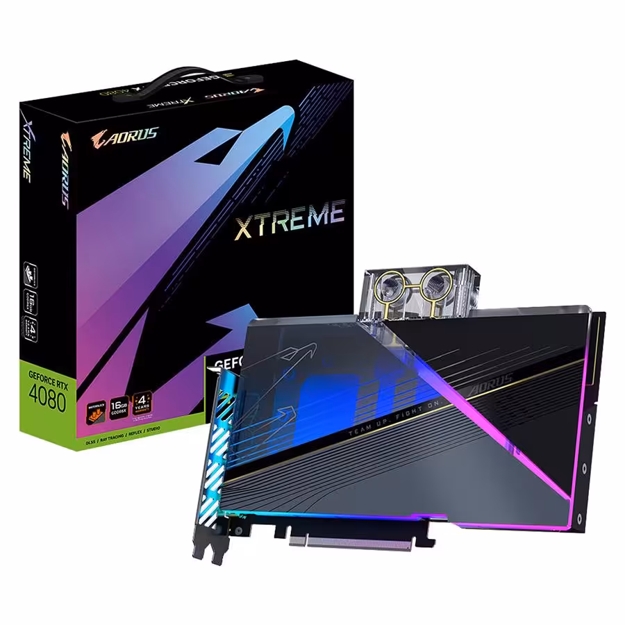 کارت گرافیک  گیگابایت مدل AORUS GeForce RTX™ 4080 16GB XTREME WATERFORCE WB با حافظه 16 گیگابایت