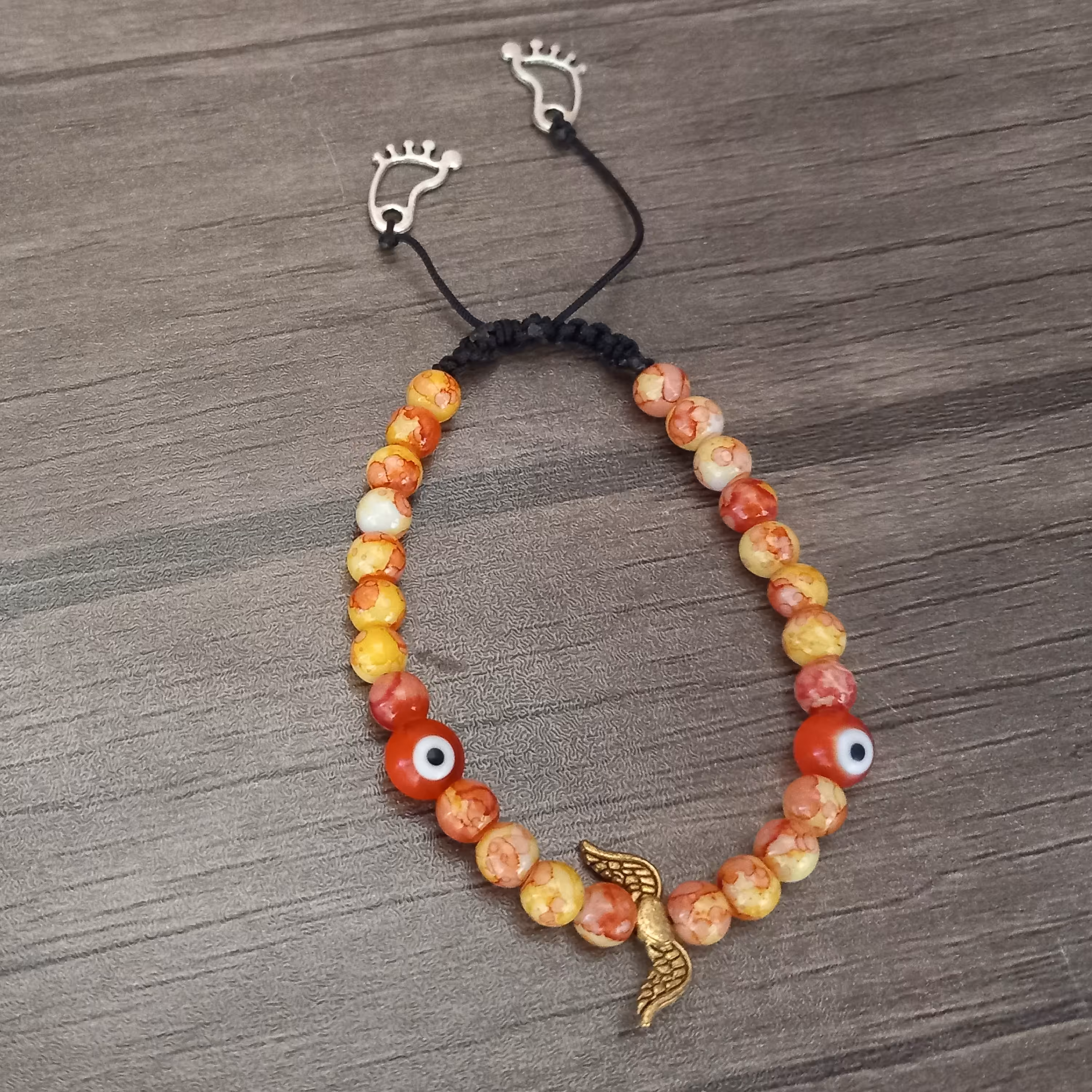 دستبند شیشه ای نارنجی