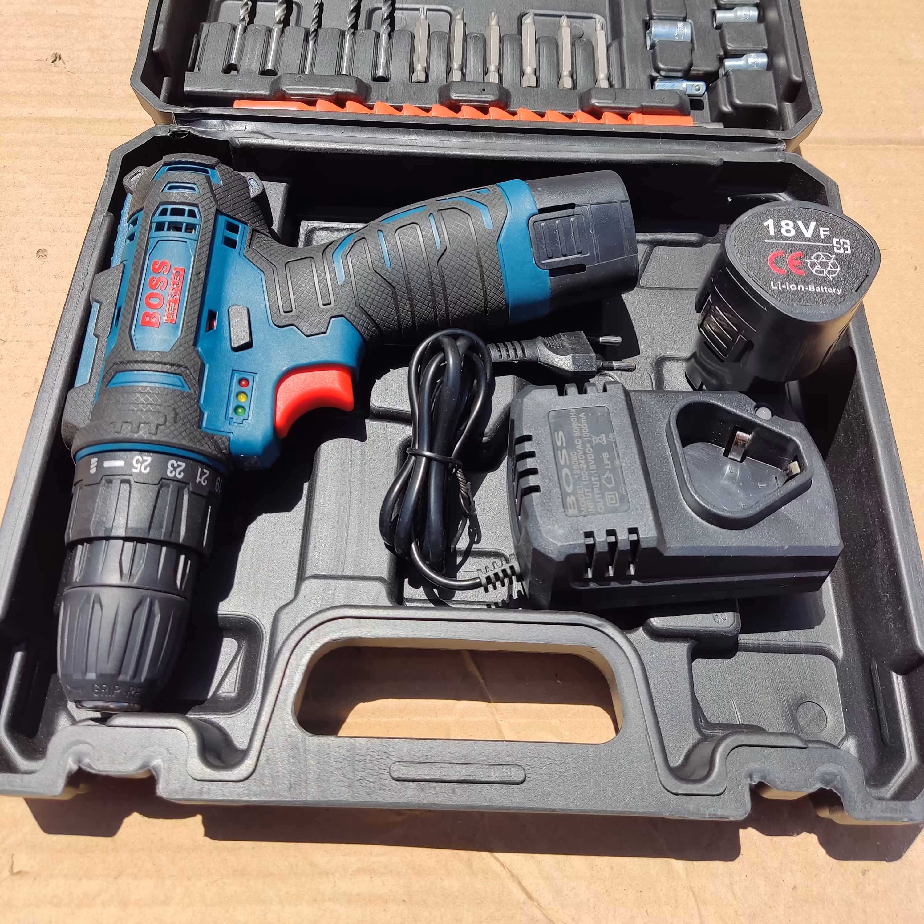 دریل شارژی 18 ولت نیم تنه فلز دو حالته باس