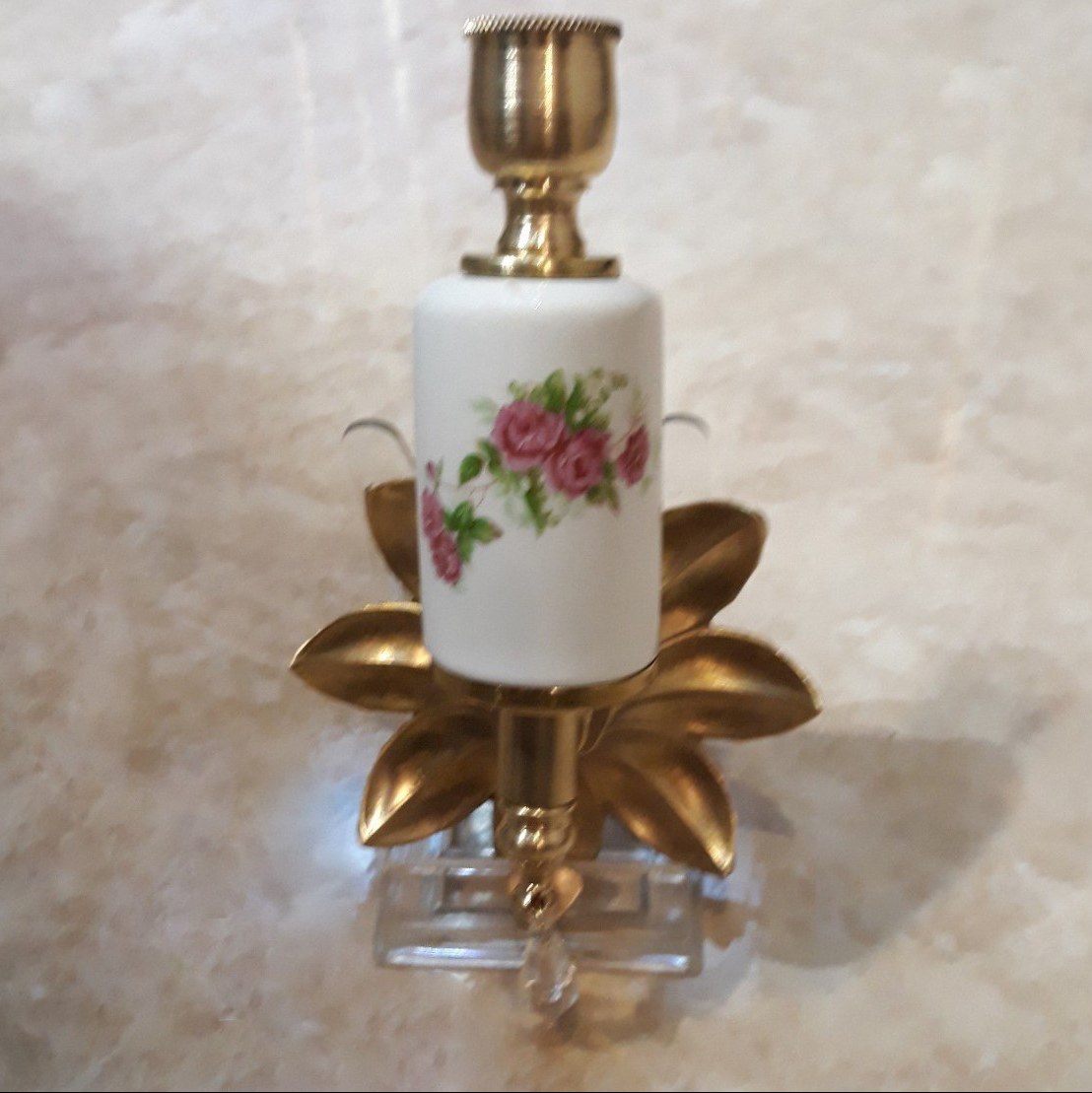 شمعدان دیواری گلسرخی مدل استوانه ای ( دکوراتیو - زینتی )