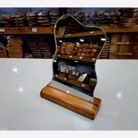 آینه دفرمه پایه چوبی آینه پایه چوبی هفت سین آینه هفت سین آینه تک رومیزی