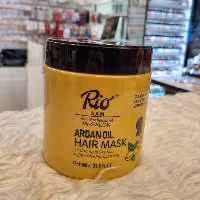 ماسک مو Rio ریو حاوی روغن آرگان فاقد سولفات، فاقد پارابن مناسب موهای کراتین شده  موهای خشک و آسیب دیده حجم 1000میلی لیتر