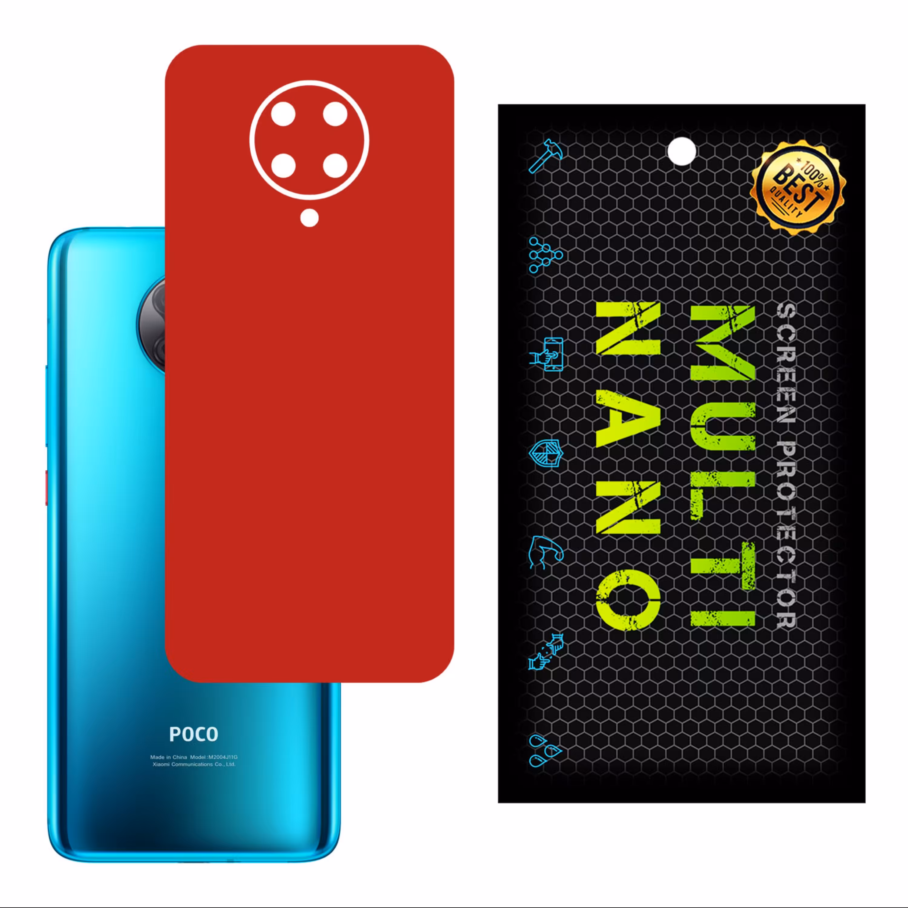 برچسب پوششی MultiNano مدل X-F1M-Red برای پشت موبایل شیامی Redmi K30 Ultra