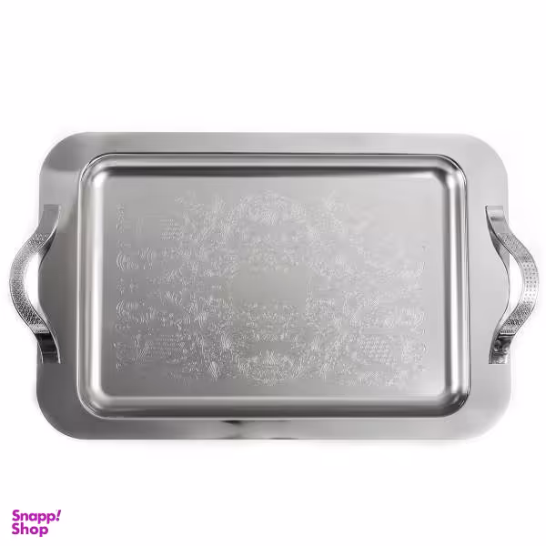 سینی استیل مدل دسته تسمه ای مستطیل