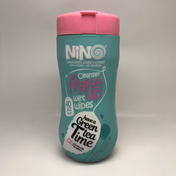 دستمال مرطوب کمر باریک نینو مدل چای سبز حاوی بسته 40 عددی-Nino