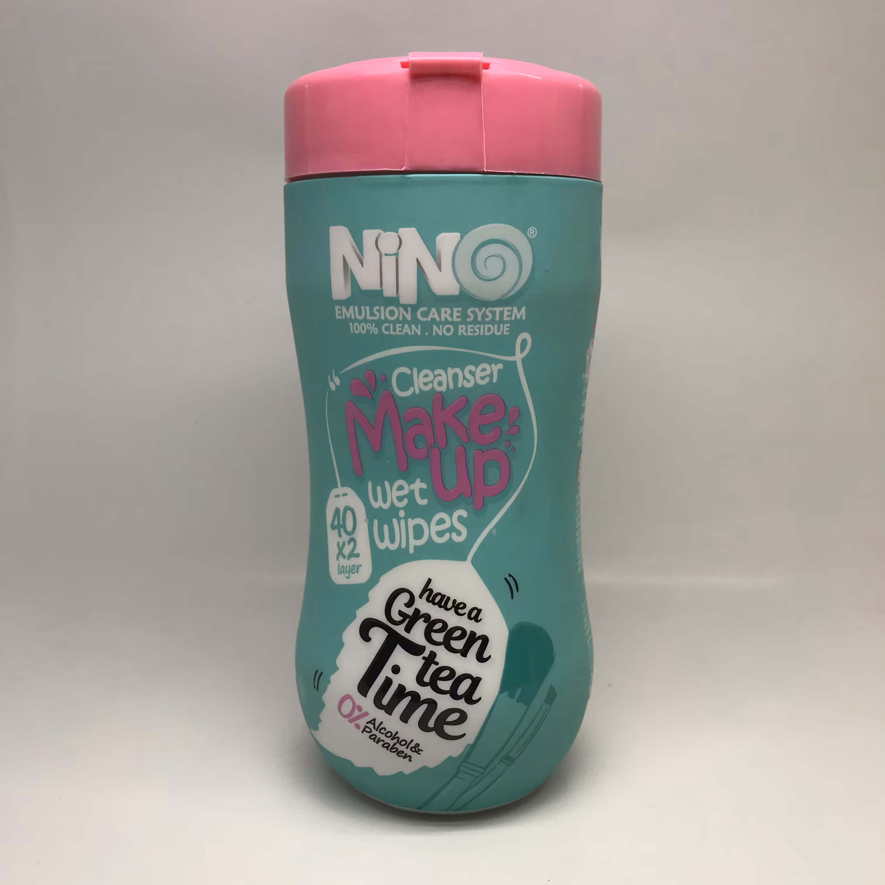 دستمال مرطوب کمر باریک نینو مدل چای سبز حاوی بسته 40 عددی-Nino