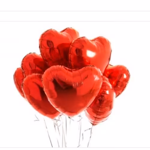 بسته 3عددی بادکنک فویلی قلبی