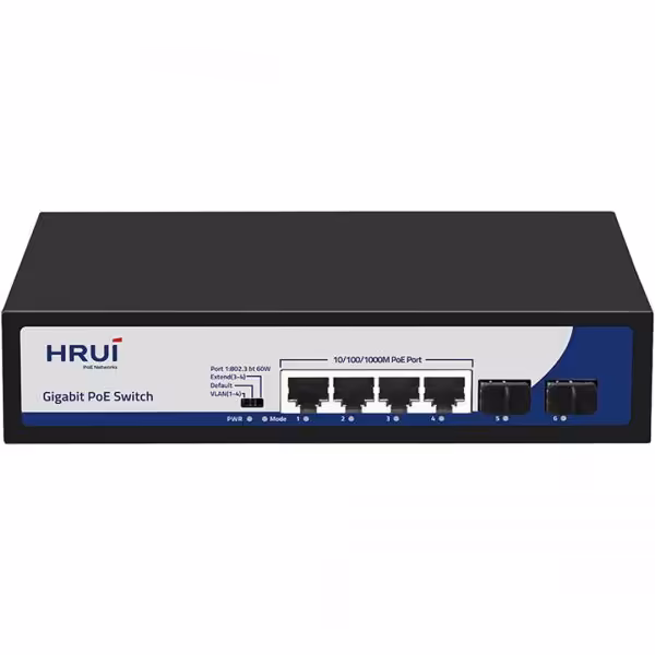 سوئیچ شبکه 4 پورت HRUI مدل HR901-AXG-42NS-120