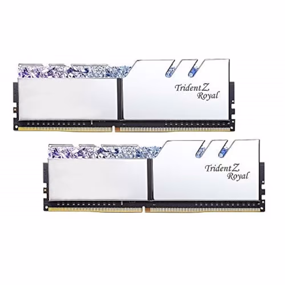 رم دسکتاپ دوکاناله 3200 مگاهرتز CL16 جی اسکیل مدل Trident Z Royal Silver ظرفیت 32 گیگابایت