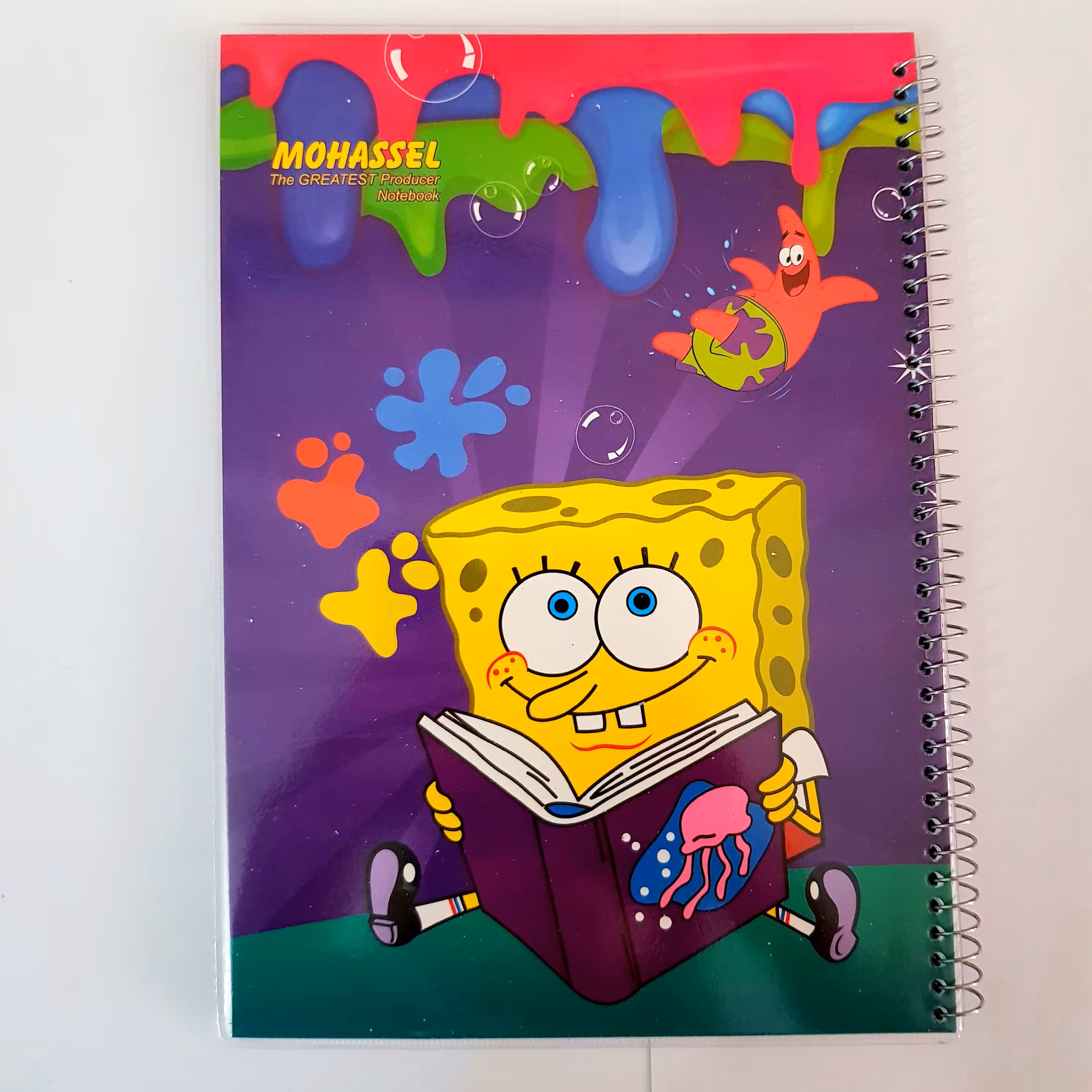 دفتر مشق حاشیه دار و طراحی شده باب اسفنجی