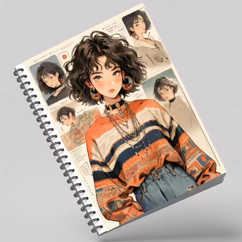 دفتر سیمی طرح orange girl