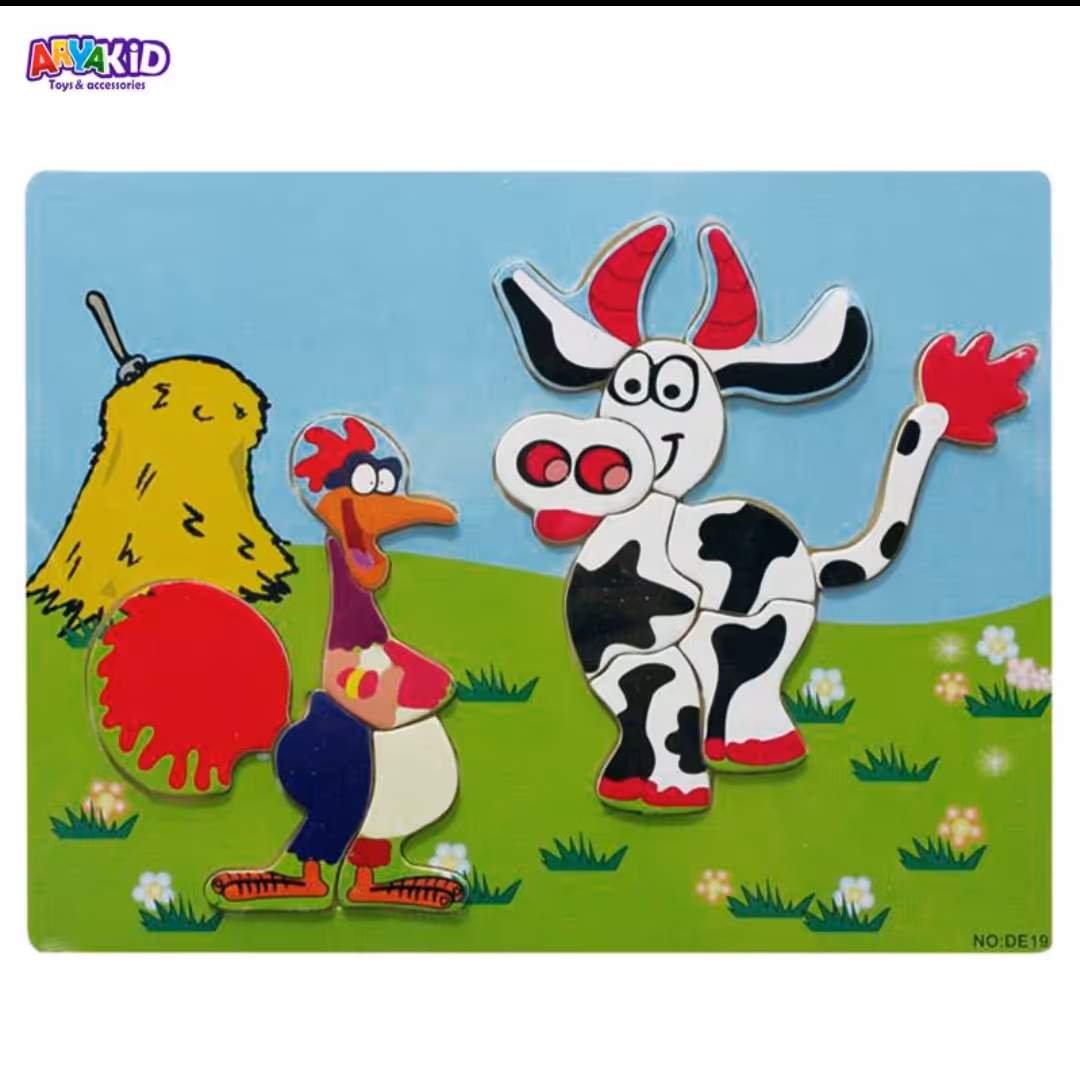 پازل جایگذاری گاو خروس