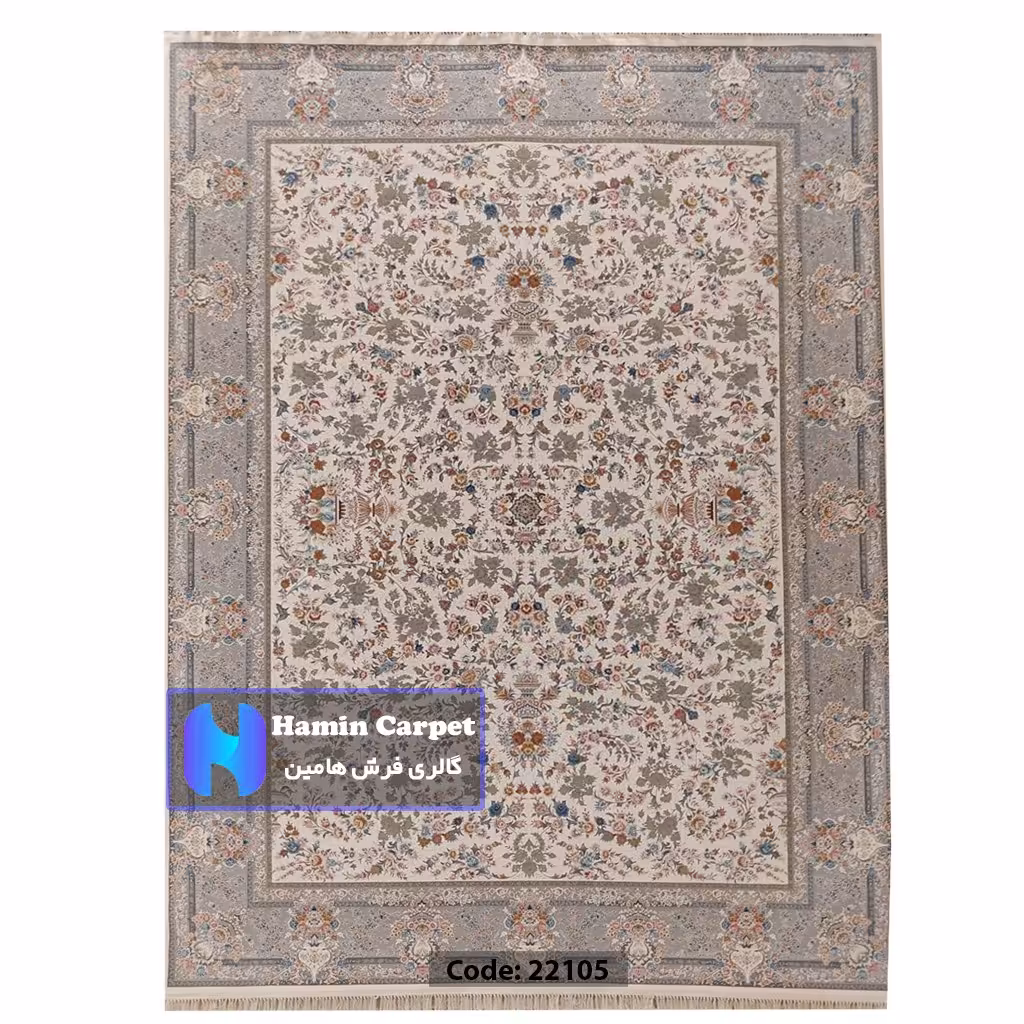 فرش 12 متری 1200 شانه تراکم 3600  نخ اکلریک گل برجسته کد AR22105