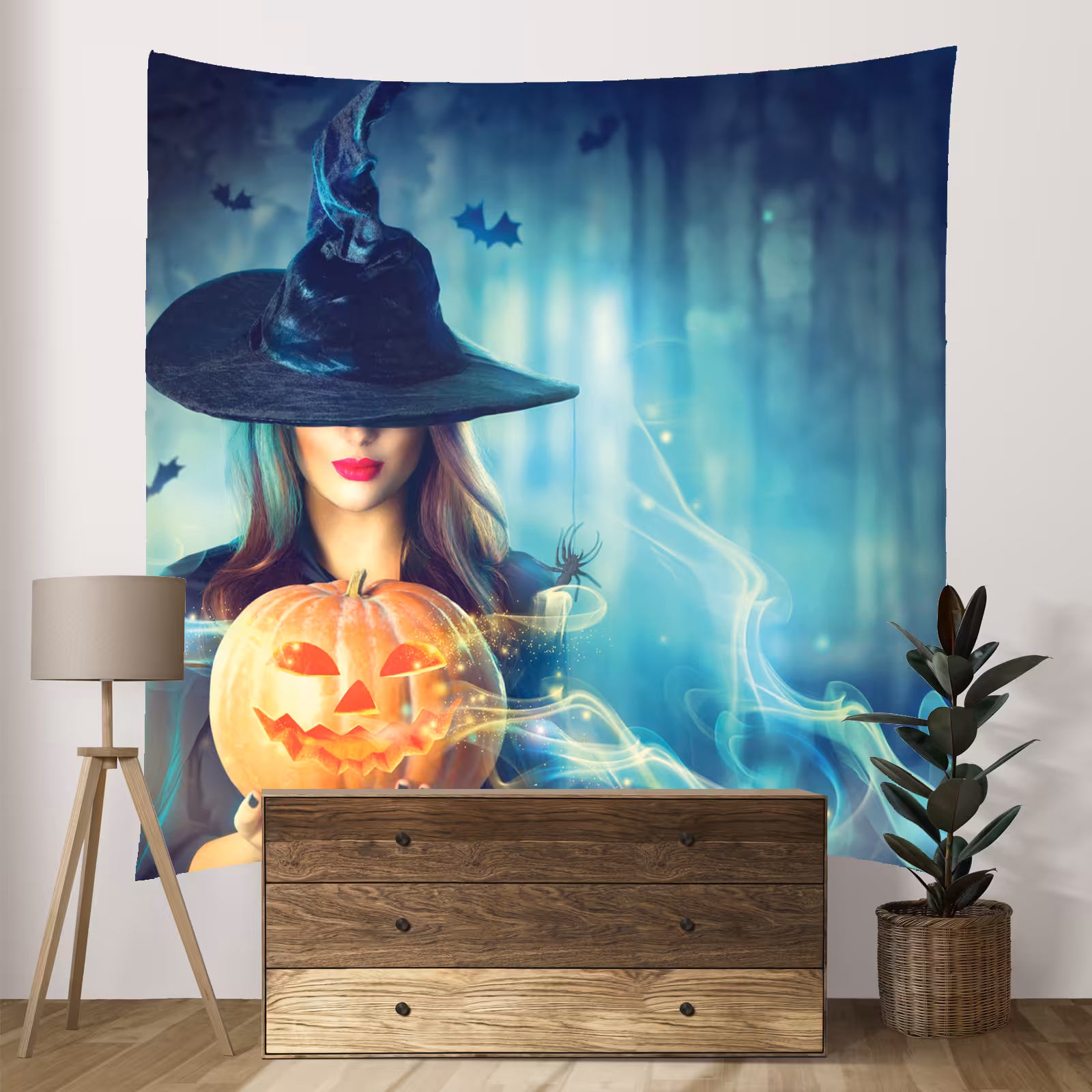 پوستر پارچه ای فیانی طرح بکدراپ HALLOWEEN کد F29