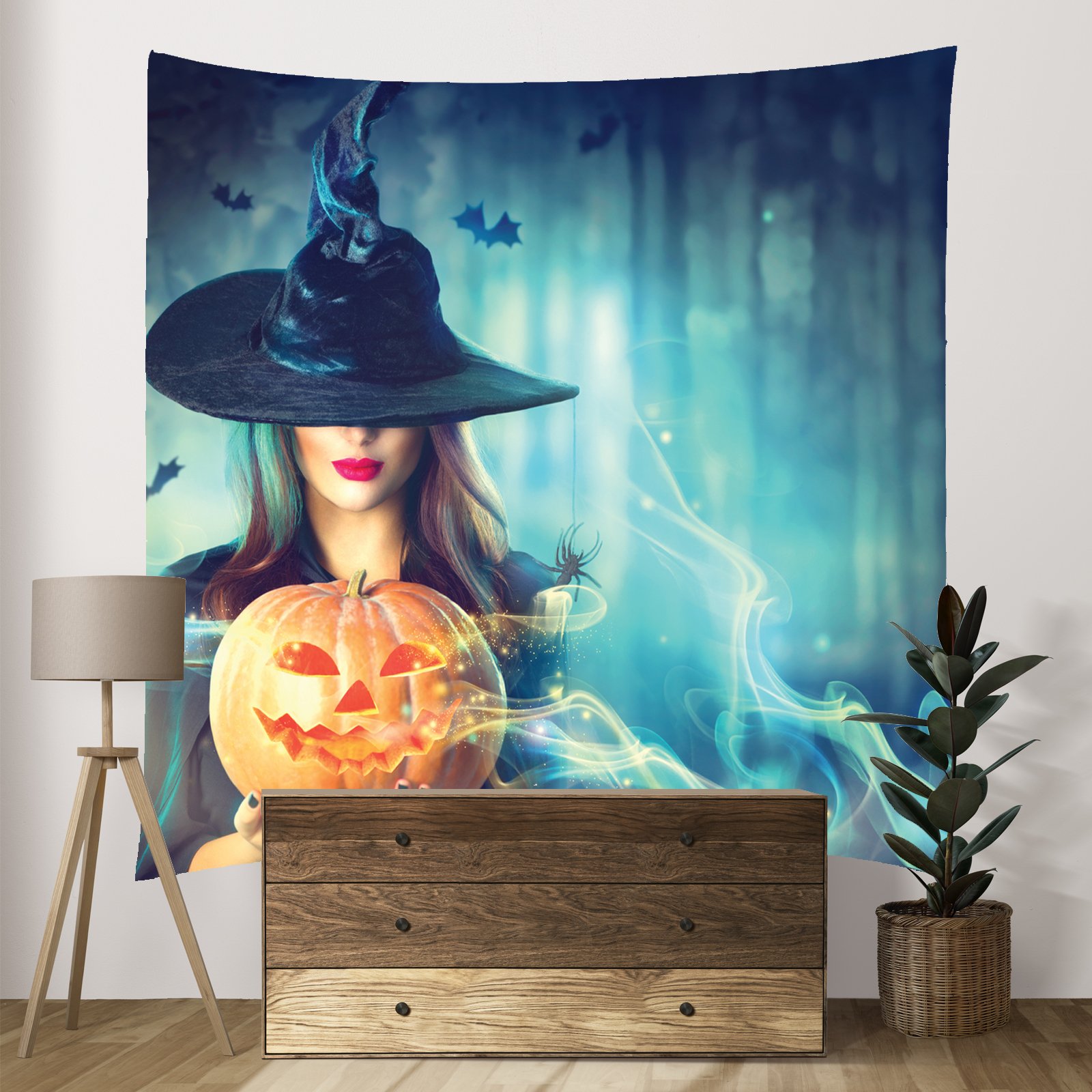 پوستر پارچه ای فیانی طرح بکدراپ HALLOWEEN کد F29