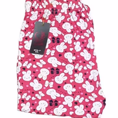 شلوار نخی گیاهی وارداتی طرح خرگوش شلوار راحتی دخترانه شلوار زنانه