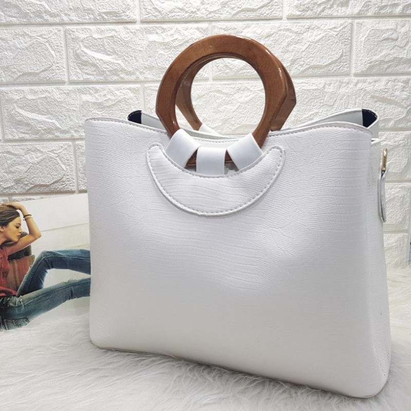کیف زنانه دسته چوبی 3 خانه 