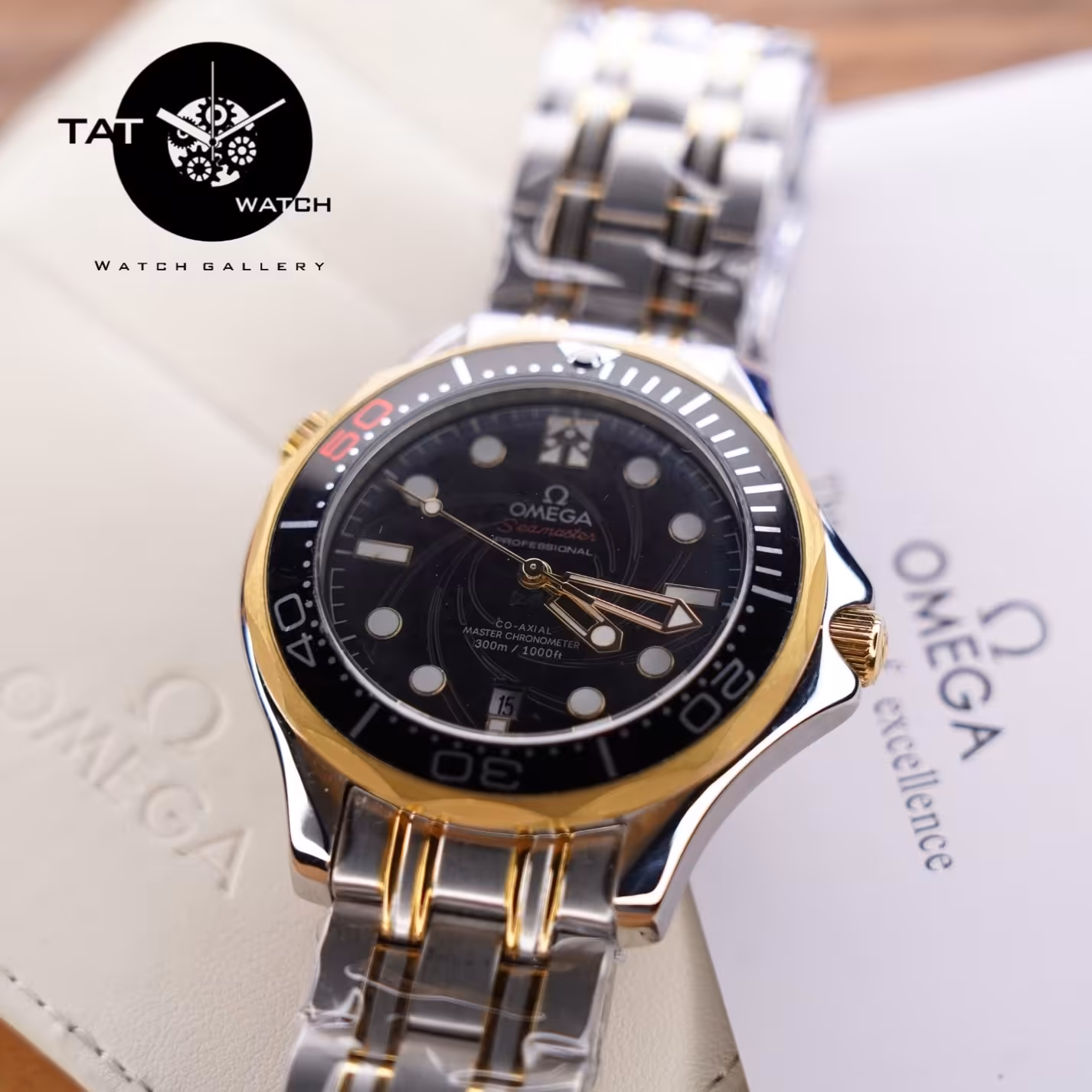 ساعت مردانه امگا سیلورطلایی 007 یک سال گارانتی کیفیت مسترکوالتی OMEGA