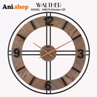 ساعت دیواری قطر 80 ترکیب چوب و فلز M_8076Wooden_GR