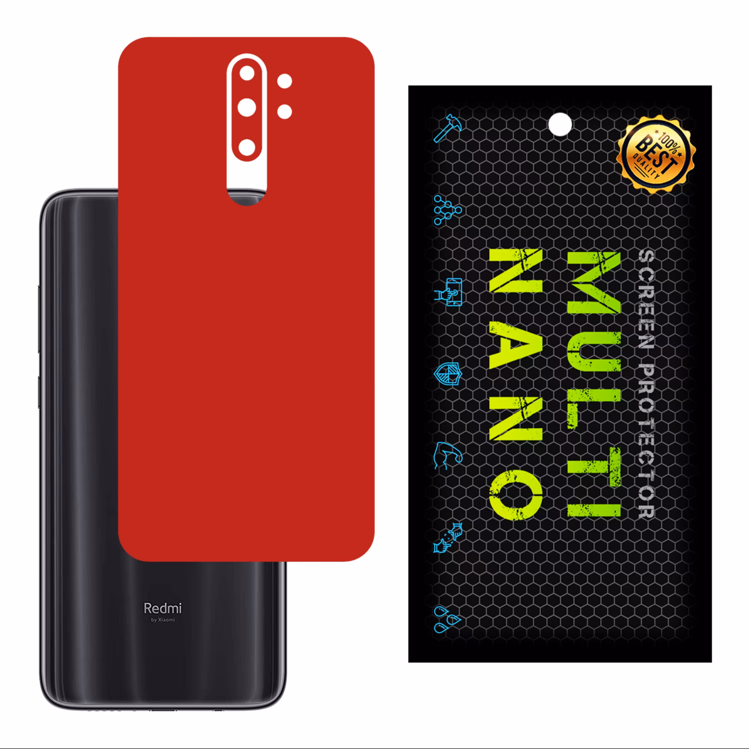 برچسب پوششی MultiNano مدل X-F1M-Red برای پشت موبایل شیامی  Redmi Note8 Pro  