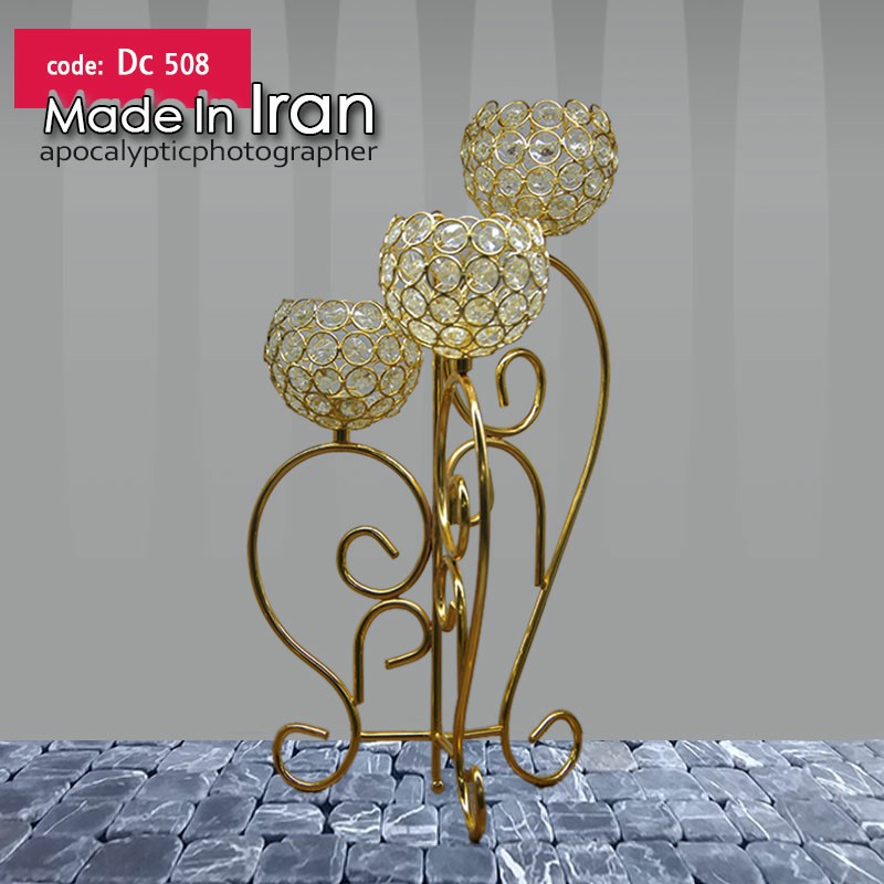 شمعدان  سه  شعله نخل دکوری جاشمعی  مخصوص کادویی اوپن کنسول و میزتلویزیون و کنار سالنی