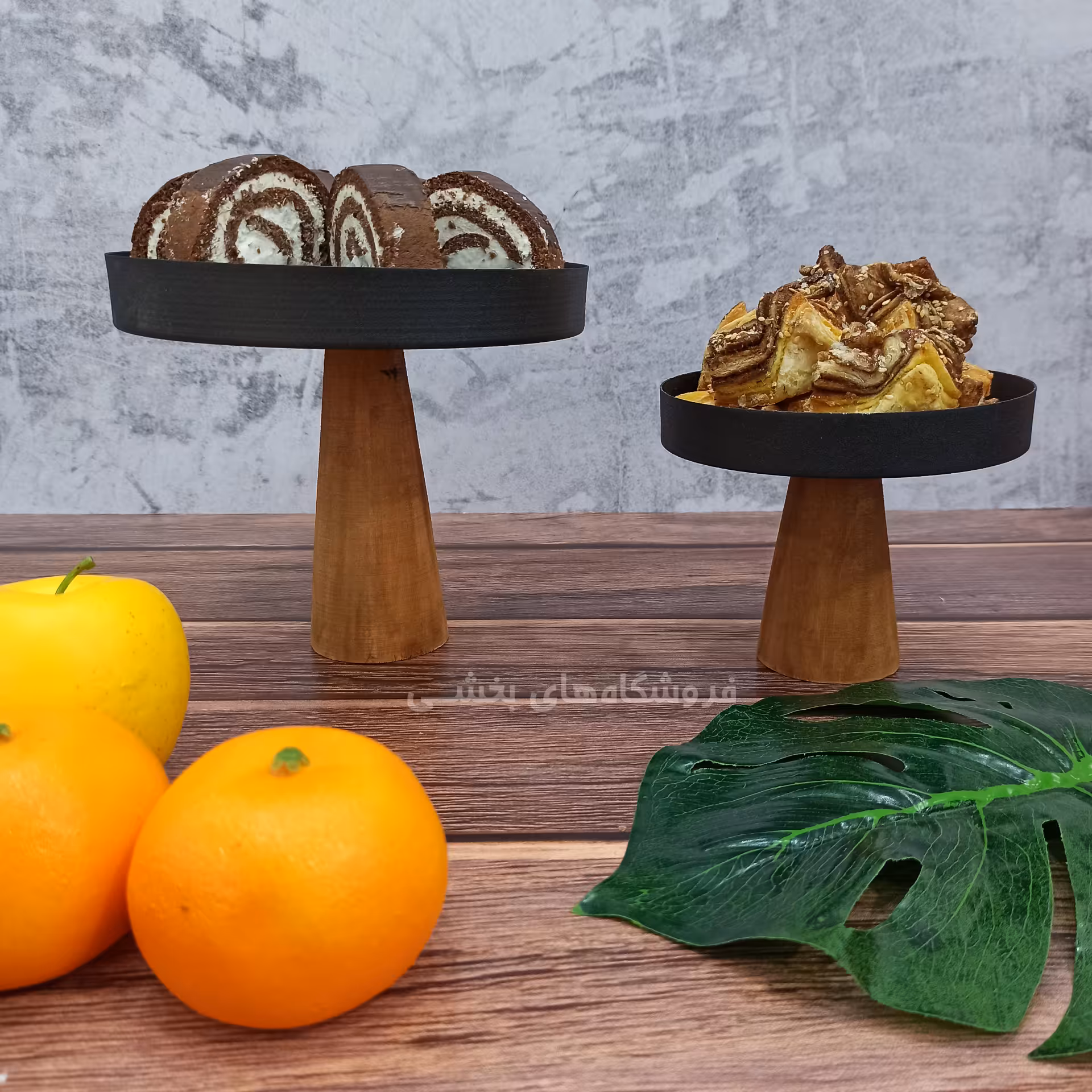 استند سرو مدل پایه چوبی نگارا 2 عددی