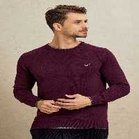پلیور بنفش مردانه یقه دوچرخه قزاقستان اسمایل SMILE